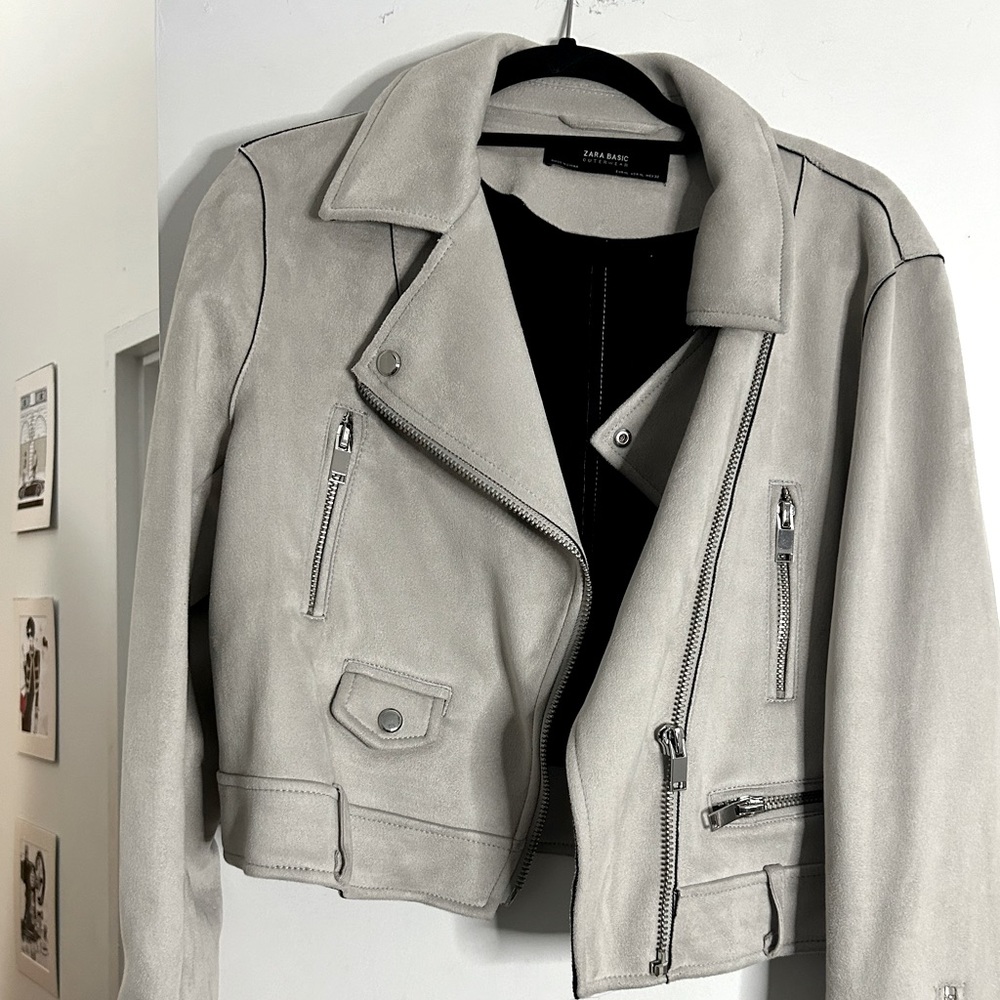 Suede leather style jacket